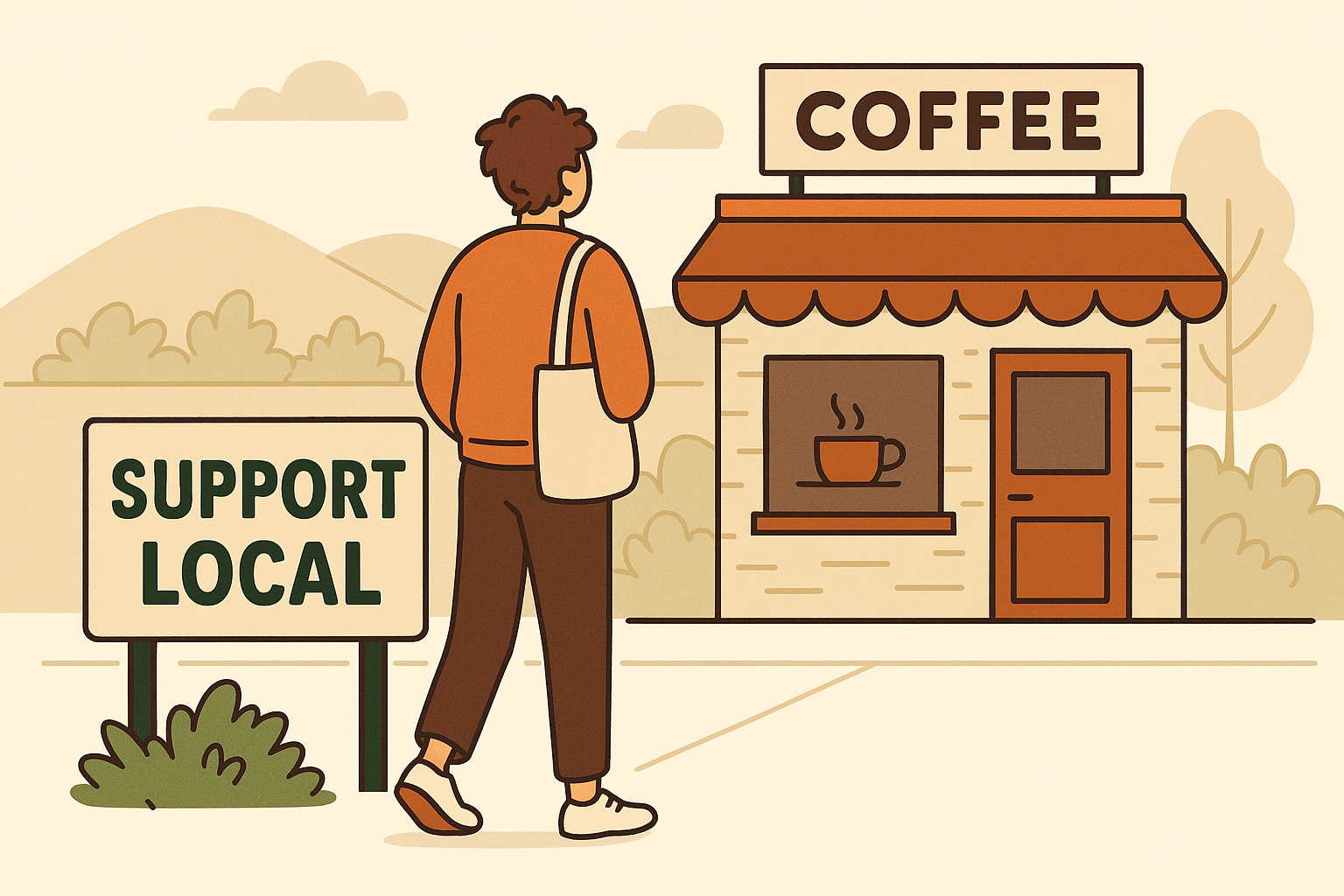 Support local cafés and community